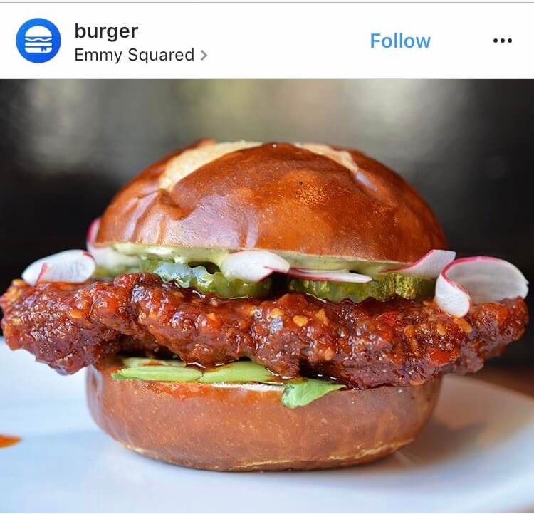 5) Emmy Squared Spicy Chicken Sandwich: